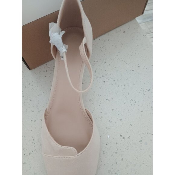 Women's Ivory White Pointed Toe Pumps D'Orsay Flared Heel Size 11 - Picture 2 of 4